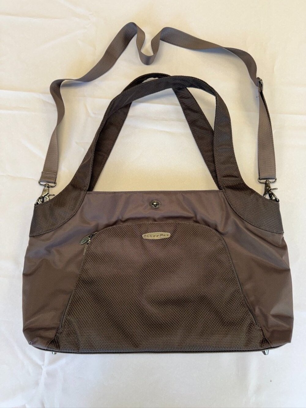 Baggallini Large Travel Tote Crossbody Strap Multi Compartment Grey